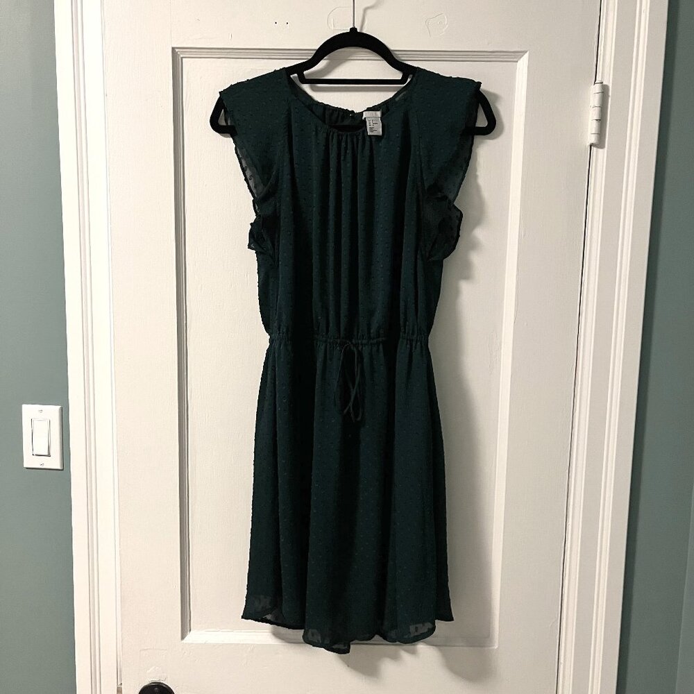Green Swiss Dot H&M Dress - Medium